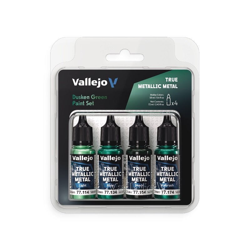 Vallejo True Metallic Metal - Dusken Green Set