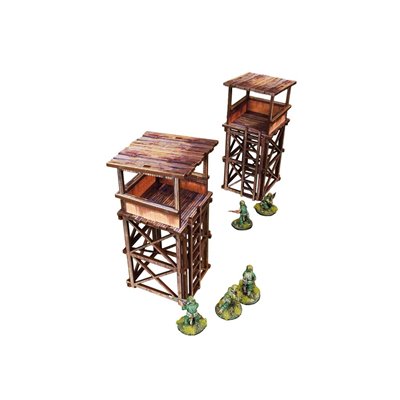 WW2 Pacific Guard Tower (2) PREPAINTED