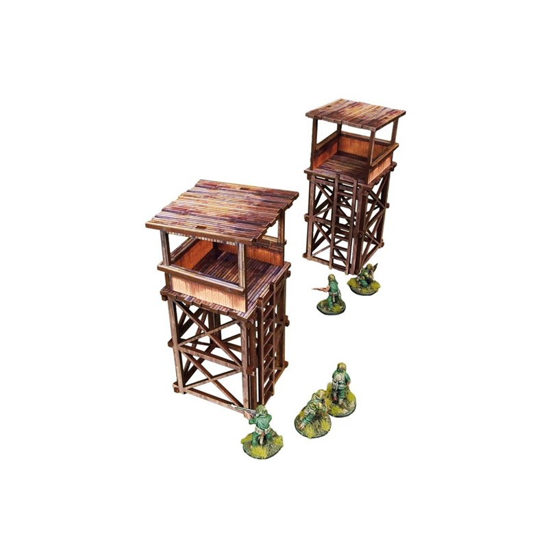WW2 Pacific Guard Tower (2) PREPAINTED