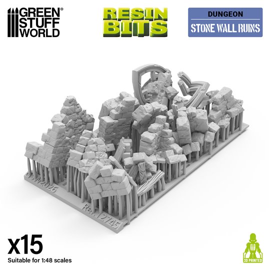 Stone wall ruins 1:48