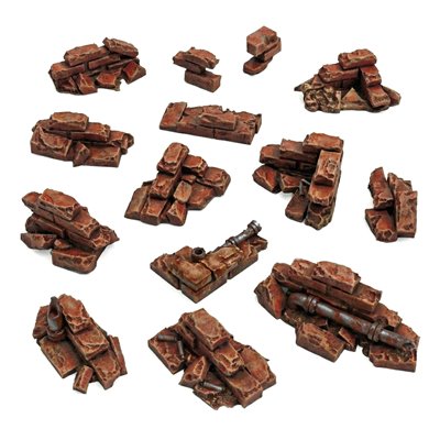 Brick wall ruins 1:48