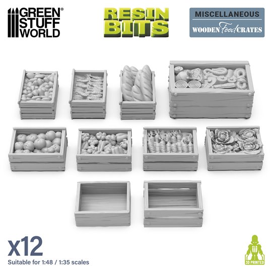 Wooden Food Crates 1:48