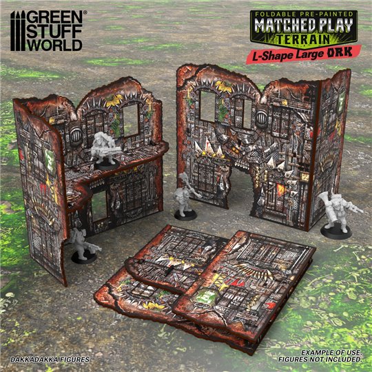 Matched Play Pre-Painted Foldable Large L-shaped Ruin - Orks