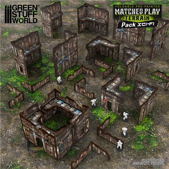 Pre-Painted Foldable Matched Play terrain pack - Sci-fi