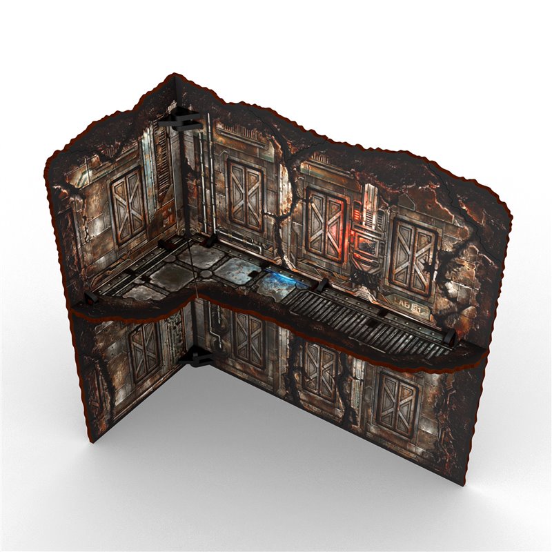 Matched Play Pre-Painted Foldable Large L-shaped Ruin - Sci-fi