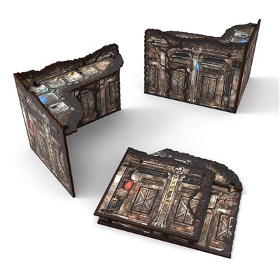 Matched Play Pre-Painted Foldable Small L-shaped Ruin - Sci-fi