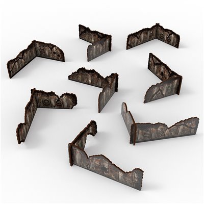 Matched Play Pre-painted Low Walls (Pack x8)