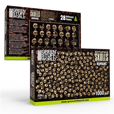 1000x Battlefield Resin Skulls 1:48-1:35