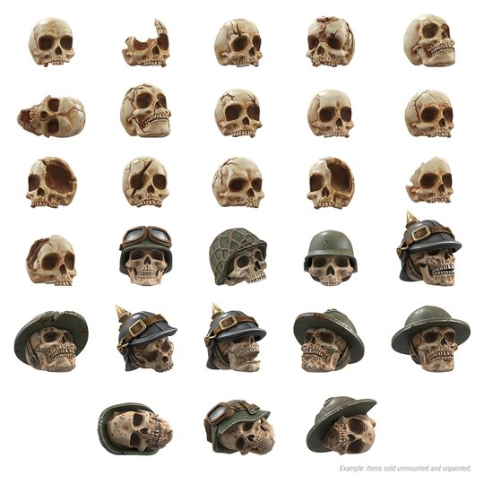 1000x Battlefield Resin Skulls 1:48-1:35