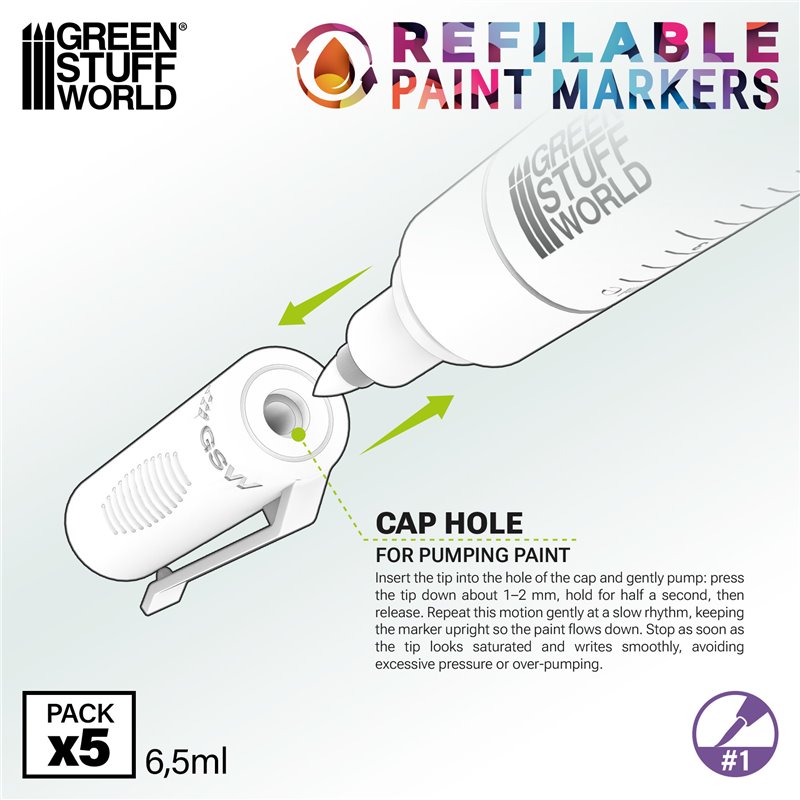 Refillable markers 1 - Detail