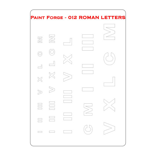 PaintForge Wzornik Malarski Rozmiar M: Roman Letters