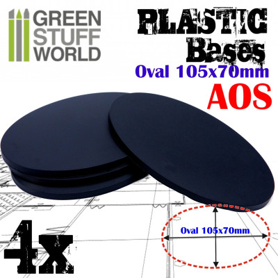 GSW Plastic Bases - 4x Oval 105x70mm AoS