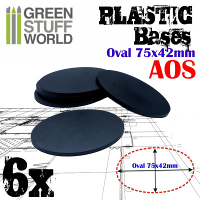 GSW Plastic Bases - 6x Oval 75x42mm AoS