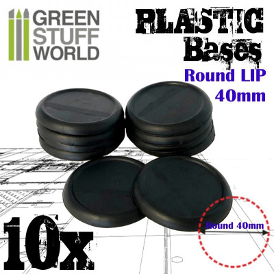 GSW Plastic Bases - 10x Round Lip 40mm
