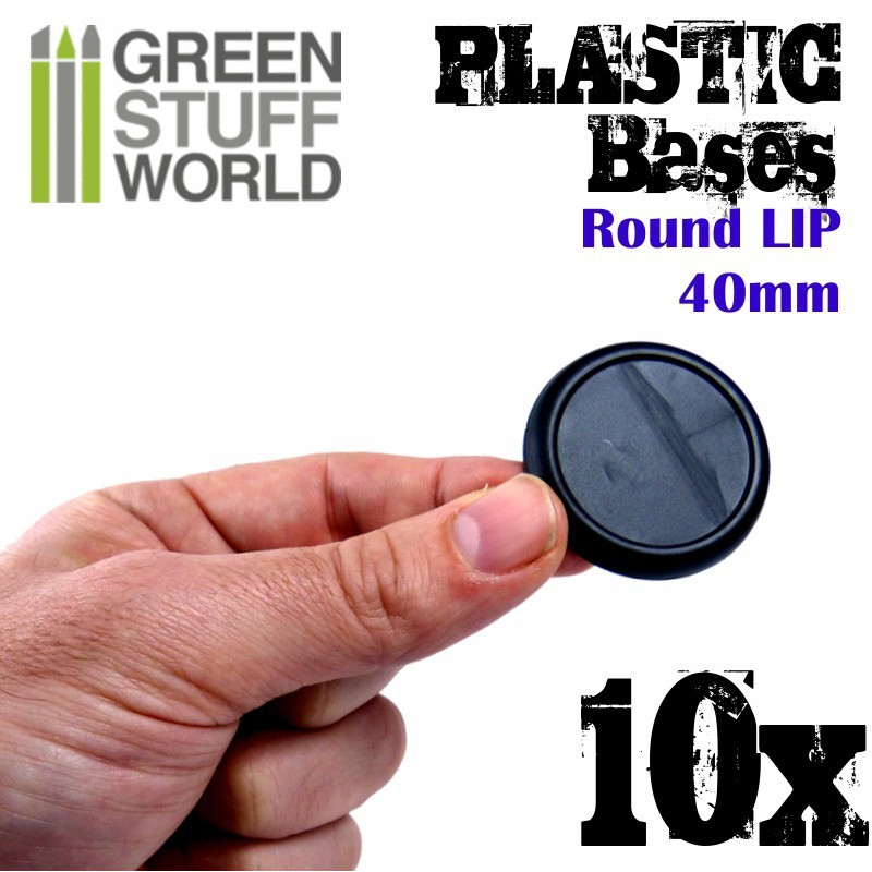 GSW Plastic Bases - 10x Round Lip 40mm