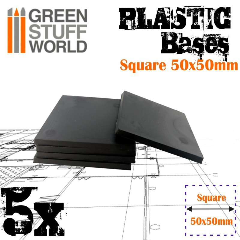 GSW Plastic Bases - 5x Square 50x50 mm