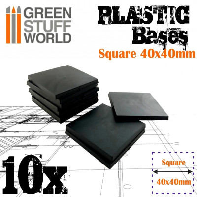 GSW Plastic Bases - 10x Square 40x40 mm