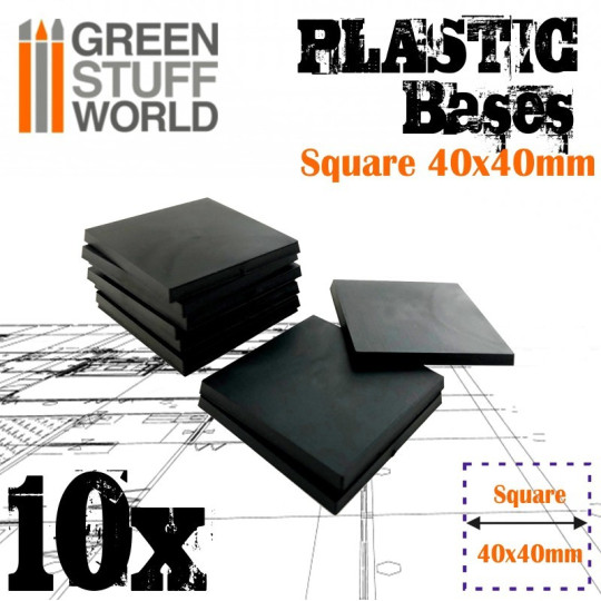 GSW Plastic Bases - 10x Square 40x40 mm
