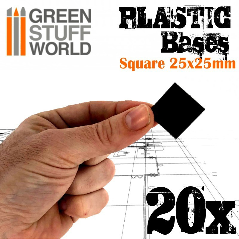 GSW Plastic Bases - 20x Square 25x25 mm 