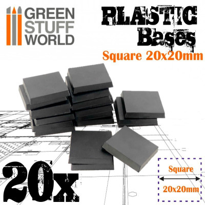 GSW Plastic Bases - 20x Square 20x20 mm