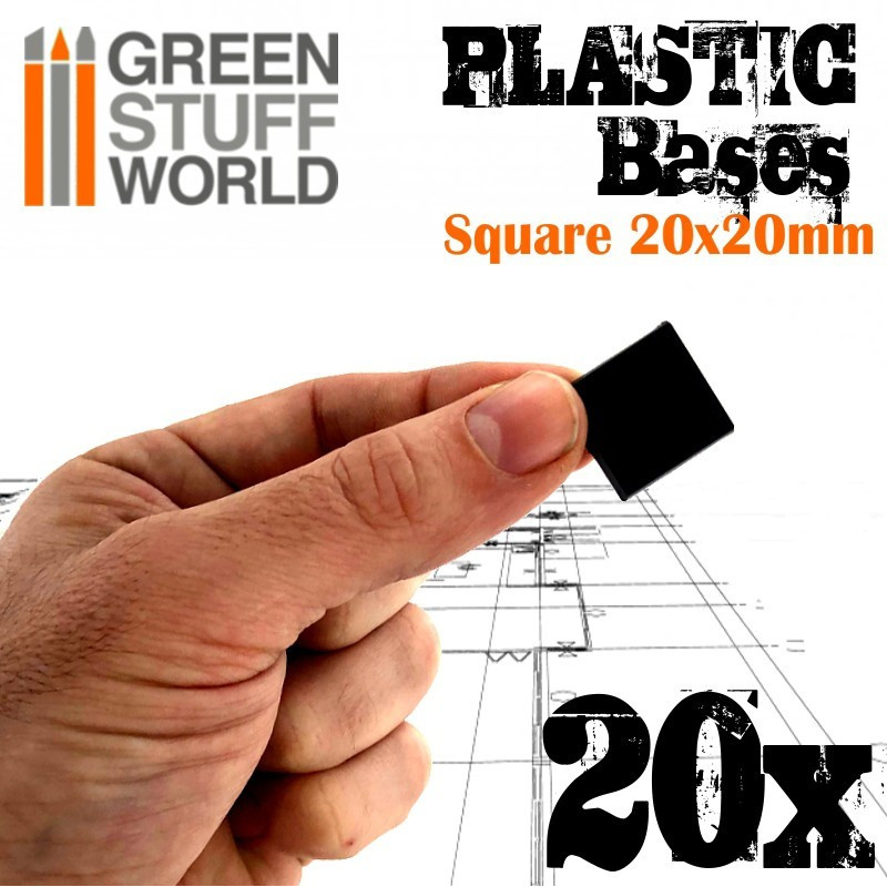 GSW Plastic Bases - 20x Square 20x20 mm