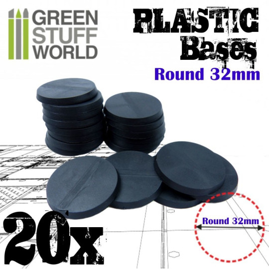 GSW Plastic Bases - 20x Round 32mm
