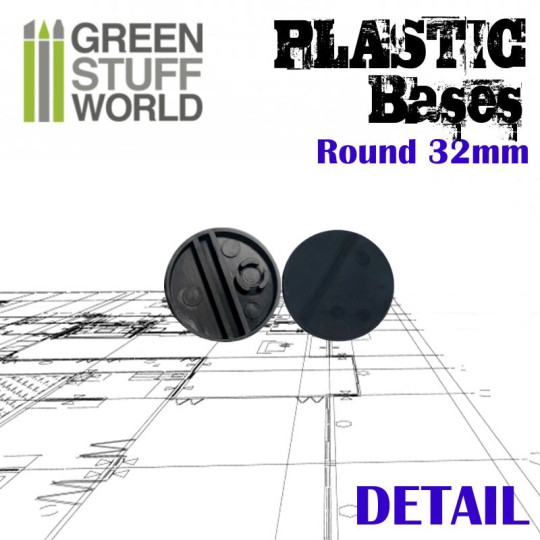 GSW Plastic Bases - 20x Round 32mm