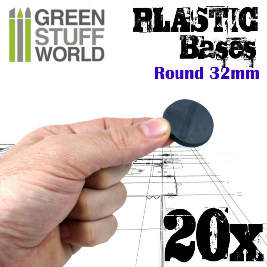 GSW Plastic Bases - 20x Round 32mm