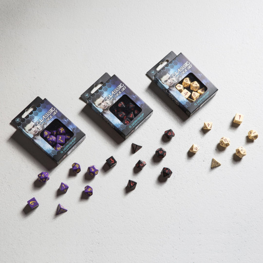 Kości RPG Klasyczne Beżowo-bordowe (7)