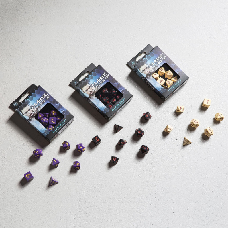 Kości RPG Klasyczne Beżowo-bordowe (7)