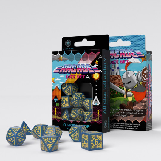 Arcade Blue & yellow Dice Set