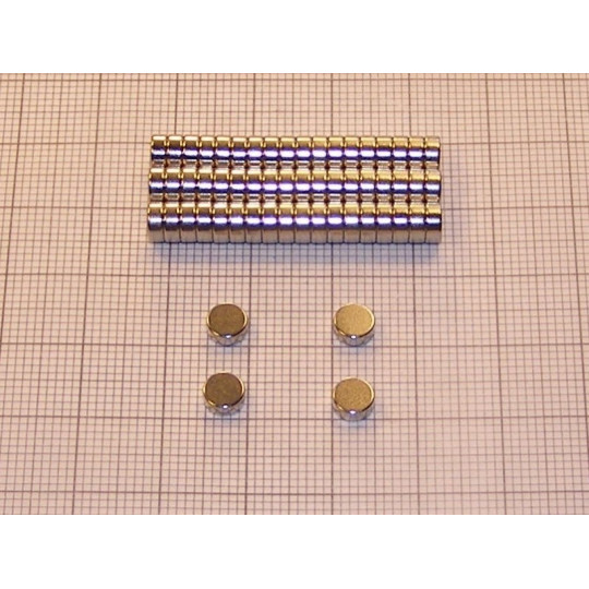 Magnes neodymowy walec 5 x 2 mm