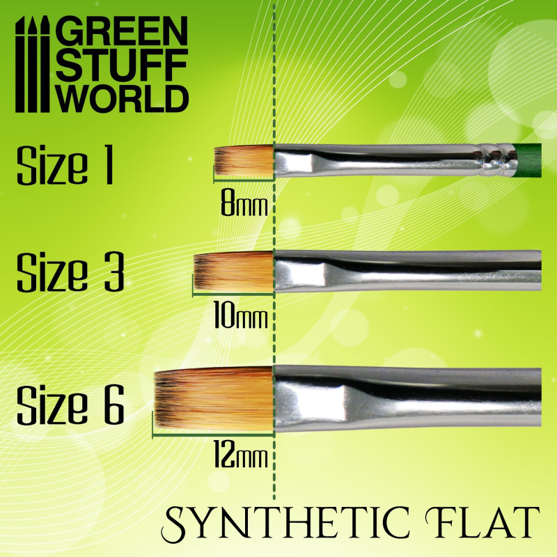 GREEN SERIES Flat Synthetic Brush Size 3