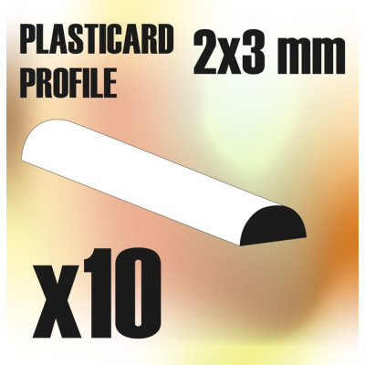 ABS Plasticard - Profile SEMICIRCLE 3 mm