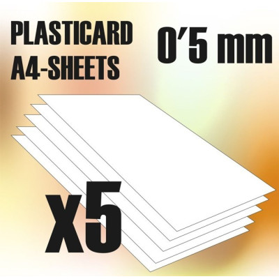 ABS Plasticard A4 - 0'5 mm COMBOx5 sheets