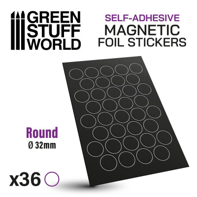 Round Magnetic Sheet SELF-ADHESIVE - 32mm