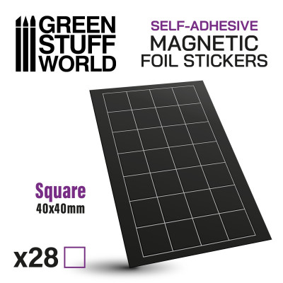 Square Magnetic Sheet SELF-ADHESIVE - 40x40mm