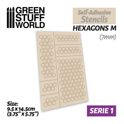 Self-adhesive stencils - Hexagons M - 7mm