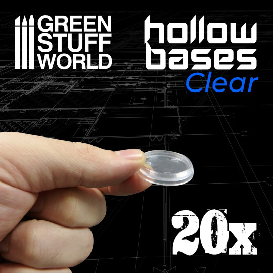 Transparent Hollow Plastic Bases - ROUND 25mm