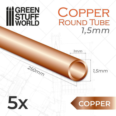 Round Copper tube 1,5mm