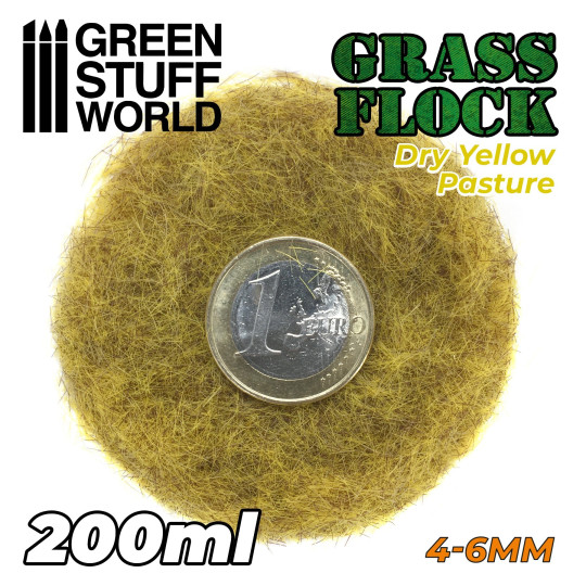 Static Grass Flock 4-6mm - DRY YELLOW PASTURE - 200 ml