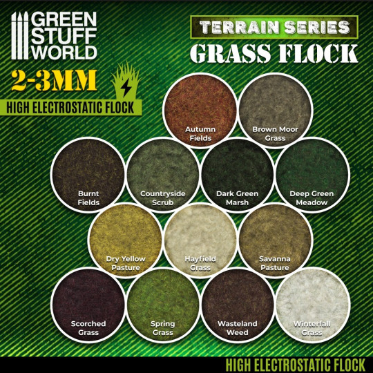 Static Grass Flock 2-3mm - HAYFIELD GRASS - 200 ml