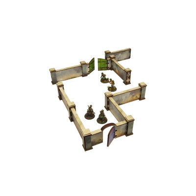 WW2 Normandy Wall w. Gate (high)