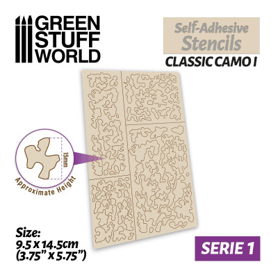 Self-adhesive stencils - Classic Camo 1