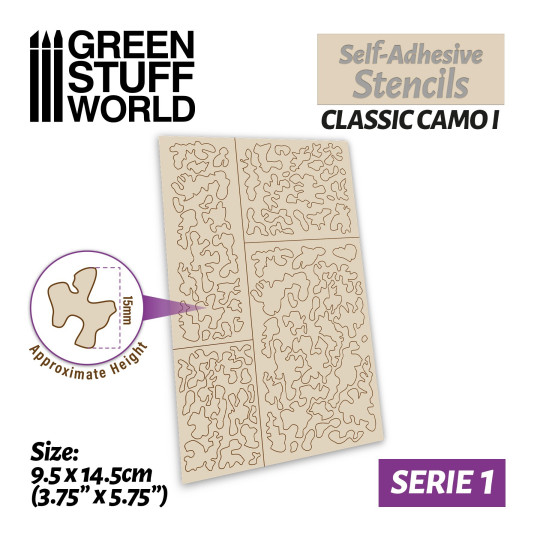 Self-adhesive stencils - Classic Camo 1
