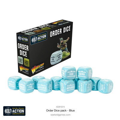 Bolt Action Orders Dice Pack - Blue (12)