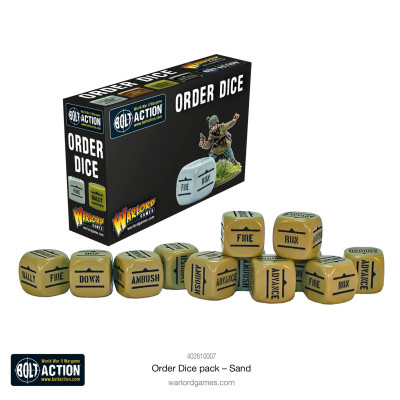 Bolt Action Orders Dice Pack - Sand (12)