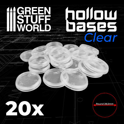 Transparent Hollow Plastic Bases - ROUND 28,5mm