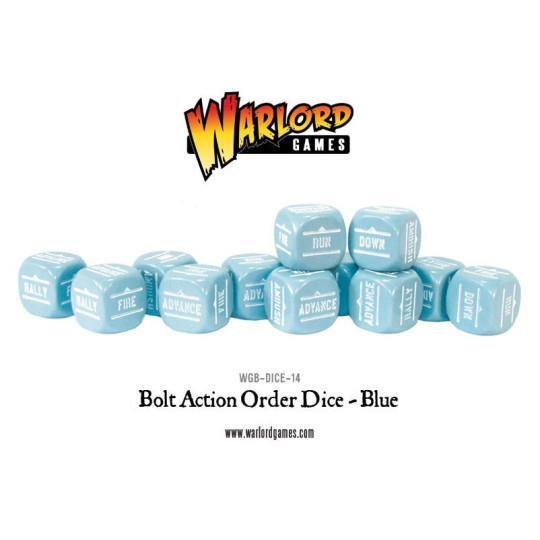 Bolt Action Orders Dice - Blue (12)