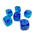 Gemini16mm d6 Blue-Blue/light blue Luminary Dice Block (12 dice)